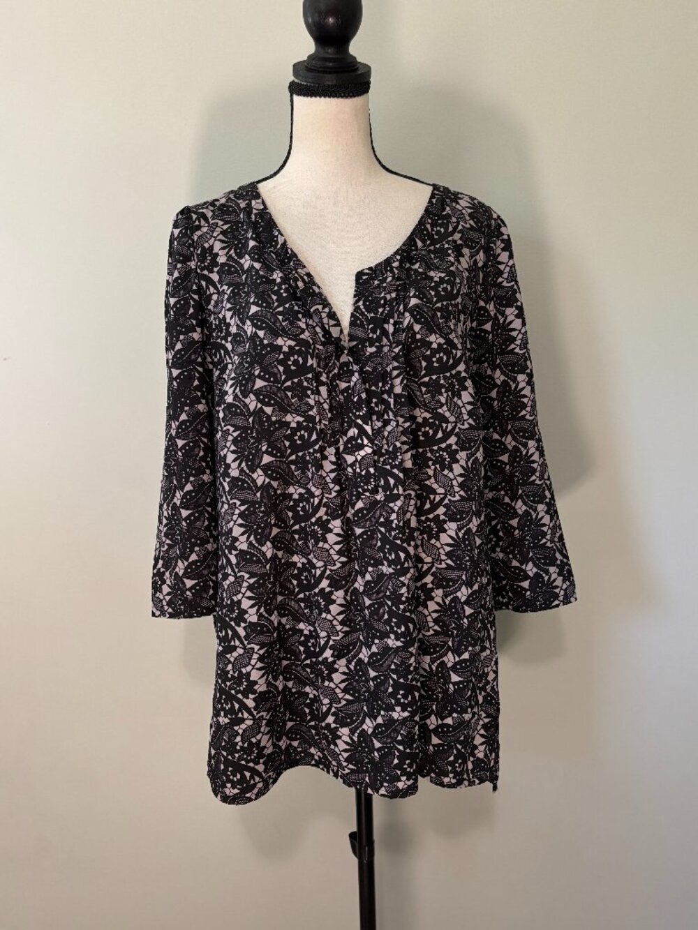 Plenty by Tracy Reese Lace Print Blouse Size XL Like New